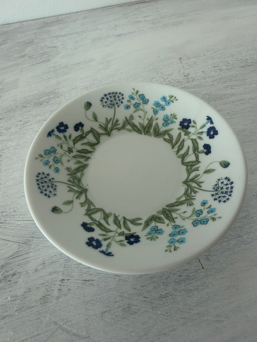 Piattino Richard Ginori vintage con decoro floreale blu
