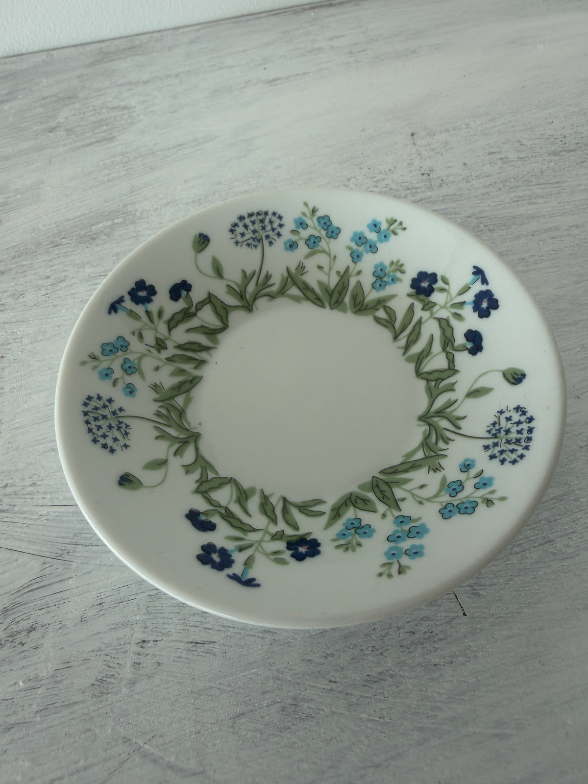 Piattino Richard Ginori vintage con decoro floreale blu
