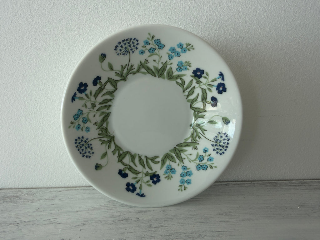 Piattino Richard Ginori con fascia di fiori blu e verdi