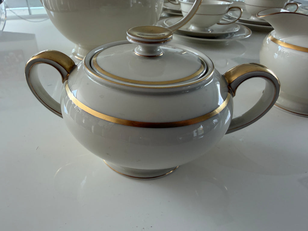 Dettaglio del beccuccio della teiera Rosenthal Winifred con lieve sbeccatura