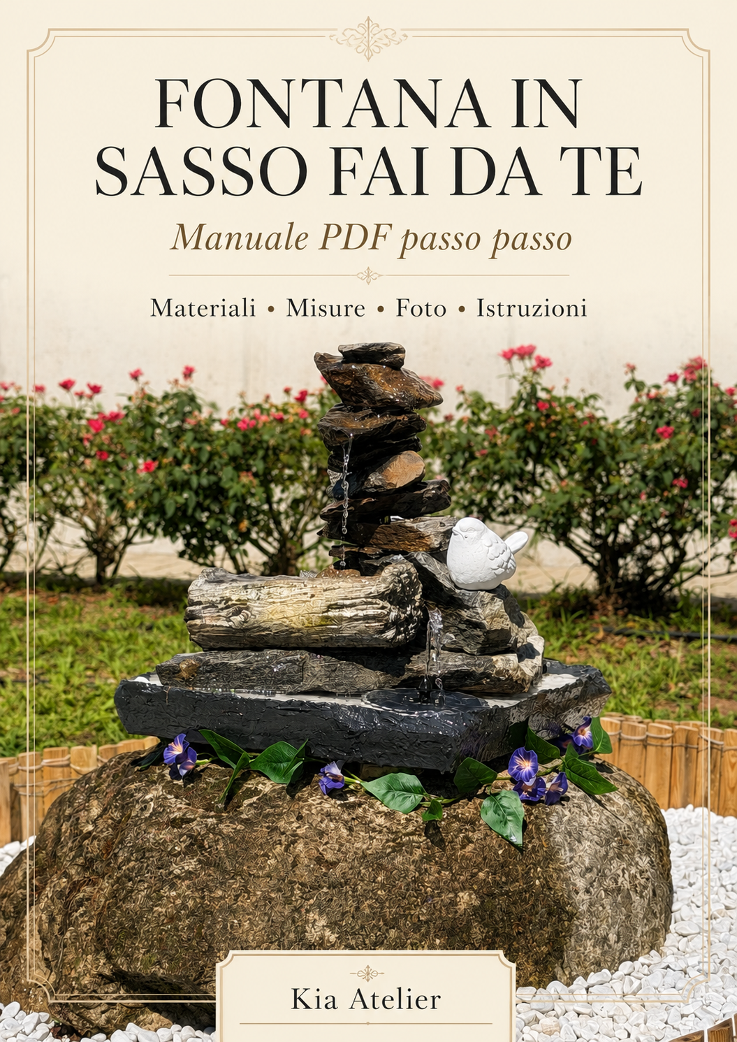Copertina manuale PDF Fontana in sasso fai da te – Kia Atelier